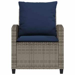 Ensemble de canapés de jardin en rotin PE bleu marine et gris avec structure en acier thermolaqué, mobilier d'extérieur élégant - Product Image 5