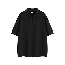 Polo Oversize, Micah Corporation Streetwear, Polo Homme Coupe Boxy, T-shirt Noir Épais, Vêtements Urbains en Gros - Product Image 2