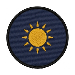 Insignia Masónica de Luna Creciente y Ojo que Todo lo Ve, Parche Bordado Personalizado de la Francmasonería, Símbolo de Ojo Azul Circular en Tela Negra - Product Image 5