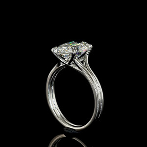 Anillo de compromiso solitario con diamante ovalado cultivado en laboratorio certificado por IGI, halo oculto vintage, tallo dividido, para aniversario o boda, en oro de 10K o 14K - Product Image 3