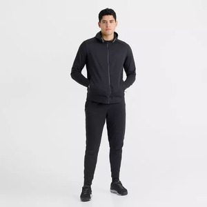 Sweat-shirt à capuche noir pour homme, coupe classique, en polyester tricoté, décontracté, automne, logo personnalisé, vêtements streetwear - Product Image 2