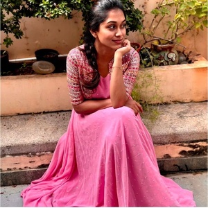 Koti ชุดราตรีปักลาย Georgette สีชมพู, ชุดแต่งงานอินเดียปากีสถานแบบดั้งเดิมทำจากผ้าไหมสำหรับงานเลี้ยง - Product Image 5