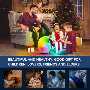 Seashell-shaped LED Đèn ai điều khiển bằng giọng nói cho <span class=keywords><strong>Bluetooth</strong></span> Loa môi trường xung quanh ánh sáng ứng dụng điều khiển được xây dựng trong tiếng ồn Trắng Nhà hát - Product Image 6