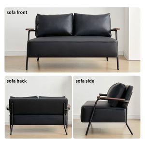 Divano Letto Futon Moderno Compatto da 44 W in Ecopelle, Divanetto a 2 Posti con Seduta Più Profonda - Product Image 4