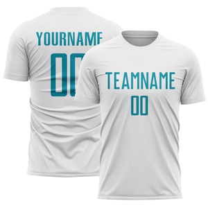 Uniforme de Fútbol Sublimado Personalizado OMMIZ INDUSTRY al por Mayor, Color Verde Azulado, Naranja y Blanco - Product Image 2