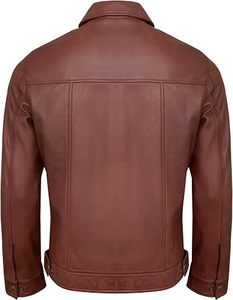 Veste en cuir d'agneau véritable style vintage personnalisée pour homme, style motard - Product Image 5