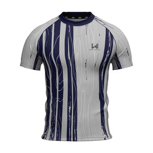 T-shirt de sport pour homme imprimé par sublimation, col rond, manches courtes, haut décontracté, personnalisé, séchage rapide, respirant, vêtements de sport pour l'entraînement - Product Image 2