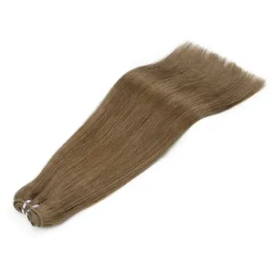 Perruque complète en dentelle 100 % cheveux humains Remy, lisse, avec mèches, longue, brune, texture ondulée naturelle, personnalisable - Product Image 3