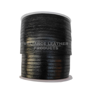 สายหนังแบนสีดำเงาทำมือขนาด 3 มม. สำหรับงานประดิษฐ์เครื่องประดับและอุปกรณ์เสริม - Product Image 1