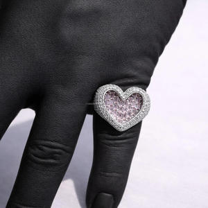 <b>Women</b> Pinky Diamond Iced Hip Hop Heart Baguette Diamond 925 Silver Cocktail <b>Statement</b> <b>Ring</b> round cut diamond <b>ring</b> <b>ring</b> <b>for</b> woman - Product Image 3