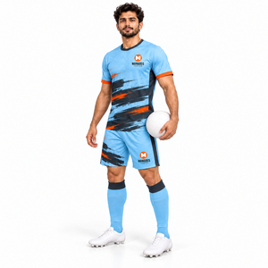 Conjunto de Uniforme de Fútbol Sublimado Personalizado MANGOES FASHION Unisex Adulto 100% Poliéster Malla Transpirable de Secado Rápido Ecológico Cuello Redondo - Product Image 4