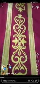 Patchs triangulaires brodés à la main en feutre non tissé noir avec motif croix jaune, à coudre sur les sacs - Product Image 2