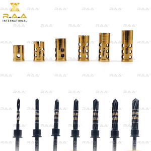 Kit de forets pour implants dentaires noir à irrigation externe 7 forets + 7 embouts + support R.A.A. INTERNATIONAL Qualité supérieure - Product Image 4