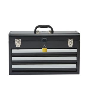 20.5-inch Portable Metal <b>Tool</b> <b>Box</b> with 3 Ball Bearing Slide Drawers <b>Small</b> <b>Tool</b> Chest Liners High-quality EVA - Product Image 1
