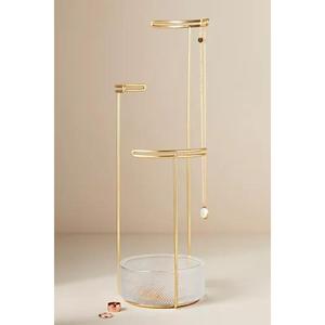 Modern Brass Jewelry Organizer Stand With Tray Geometric Design Decorative <b>Storage</b> Rack For Tabletop Display Cheap Price - Product Image 6