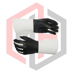 Gants de soudage en cuir de chèvre noir et blanc, antistatiques, antidérapants, respirants, avec manchette longue de 16 pouces, résistants à la chaleur, sans silicone - Product Image 6