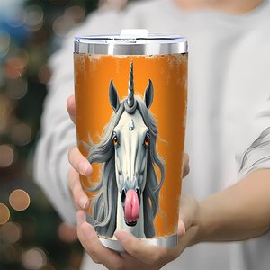 20oz Stainless Steel Tumbler Double Wall Insulated Leakproof Travel Mug With Unicorn Design For <b>Hot</b> Cold Drinks - Product Image 3