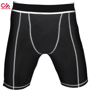 Pantalones Cortos de Compresión Transpirables para Hombre, Poliéster/Algodón, Deportivos Personalizados, Sólidos, de Secado Rápido, Antiarrugas, Ropa de Gimnasio - Product Image 4