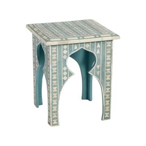 Mesas Nido de Lujo Hechas a Mano con Incrustaciones de Hueso Negro, Taburete Decorativo con Motivo Floral Tradicional, Taburete Lateral de Madera Artesanal India de Primera Calidad - Product Image 6