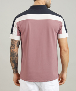 Vente en gros OEM directe usine, logo personnalisé, haute qualité, 220 GSM, 100% coton premium, tricoté uni, col à revers color block, pour hommes - Product Image 3