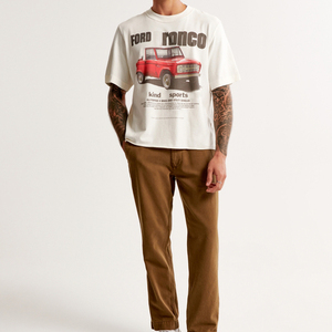 T-shirt pour homme avec imprimé de voiture vintage, imprimé de camion rétro, style décontracté surdimensionné, streetwear en coton à manches courtes, tendance estivale - Product Image 2