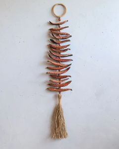 Décoration murale moderne en perles de bois faites à la main, style macramé, perles de bois naturelles, amovible, écologique, pour salon, Diwali - Product Image 2