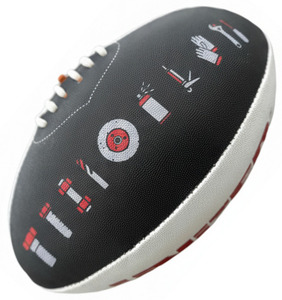 Ballons de football AFL personnalisés avec logo, en PVC et caoutchouc, pour l'entraînement sportif et l'utilisation en extérieur, avec logo imprimé - Product Image 4