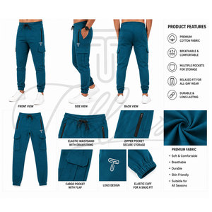 Wholesale Customized <b>Camo</b> <b>Cargo</b> <b>Pants</b> for <b>Men</b> Fitness Jogging Gym Trousers Large Pocket Flat Front Style Plus Size Streetwear - Product Image 6