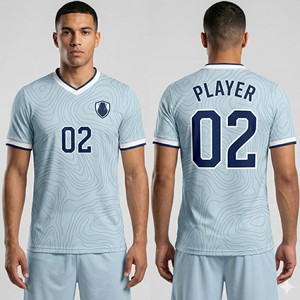 Wholesale OEM Custom Logo Soccer Teamwear Breathable Quick Dry Number Printed Football Uniform - Product Image 3