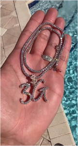 Nuevo Collar con Colgante de Letra Personalizada Iced Out, Cadena Chapada en Oro Estilo Hip Hop, Joyería de Moissanita, Collar con Nombre Personalizado - Product Image 3