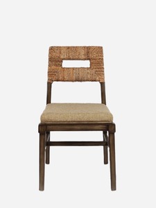 Natural Solid Wood <b>Dining</b> <b>Chair</b> with Woven Seat Detail – Modern <b>Rustic</b> Furniture for Café, Restaurant and Interior Decoration - Product Image 2
