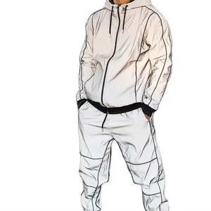 Survêtement 100 % nylon personnalisé avec fermeture éclair, haute qualité, réfléchissant, imperméable, pour homme et femme, style décontracté automne - Product Image 1