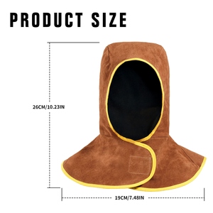 Cagoule de soudeur robuste en cuir de vachette respirant, résistante à la chaleur et aux radiations pour la sécurité - Product Image 3