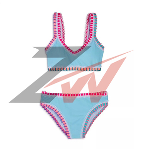 Custom Printed Girls <b>Bikini</b> Swimsuit <b>Set</b> UPF 50 Sun Protection Two Piece Bathing Suit OEM Supplier - Product Image 4