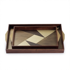 ถาดไม้พิมพ์ลายทำมือแบบพกพา ทนทานสูง ใช้กับเครื่องล้างจานและไมโครเวฟได้ อเนกประสงค์สำหรับใช้ในครัวเรือน - Product Image 1