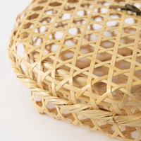 Boîte en bambou avec couvercle 100% tissé à la main de fabricant vietnamien artisanat de haute qualité pour accessoires de décoration de cadeaux