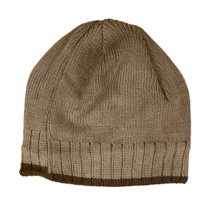 Unisex Beanie Hat Solid Color Knit <b>Winter</b> <b>Cap</b> 56-58CM Casual Style Contrast Trim Adult Acrylic Material - Product Image 3