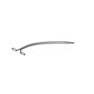 Passer-tube thoracique courbé, diamètre de l'axe 10 mm, sans cliquet, longueur de travail 28 cm, longueur totale 33 cm - ZETOMEDPRO - Product Image 1