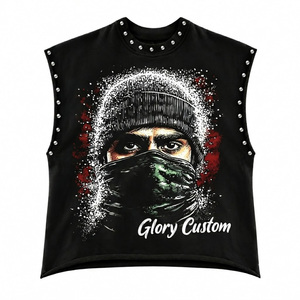 Camiseta sin mangas Glory Custom con gráfico de diamantes de imitación, 100% algodón, tela suave, nuevo estilo moderno, unisex. - Product Image 1