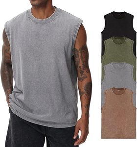 Men's Workout Tank <b>Tops</b> Cut Off Sleeveless Muscle Gym T-Shirts Running Beach Loose Fit Tees Summer Clothes Stringer - Product Image 6