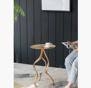 Style Rattan Modern Side <b>Table</b> With <b>Round</b> Top And Decorative Base For Living Room Furniture - Product Image 1