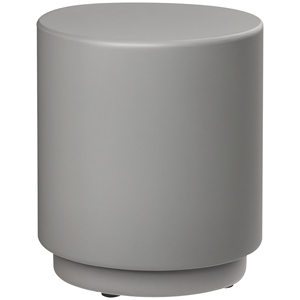 Tavolino rotondo da esterno con finitura in cemento grigio chiaro - Tavolino d'accento leggero - Product Image 1