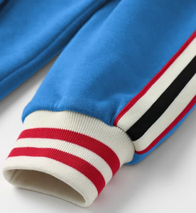 Hooded 100% Cotton Terry Knitted Two-Piece Winter Streetwear Men's Tracksuit Set Stylish Comfortable Long Sleeve Full-Zip Quick - Product Image 6