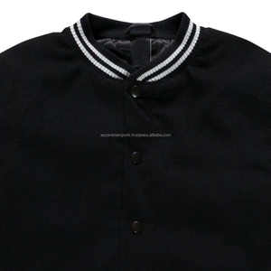 Veste bomber varsity en cuir véritable avec corps en laine de haute qualité, manches en cuir véritable, pour hommes et femmes - Product Image 4