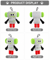 Kleiner Roboter-Plüschtier Niedliche Plüschroboterpuppe Velboa Gefülltes Kissen Geschenk Polyester PP Baumwolle Bestickt
