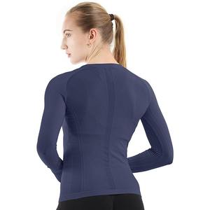 Mesh Long Sleeve Gym Running <b>Top</b> Breathable <b>Compression</b> T Shirt for <b>Women</b> - Product Image 4