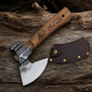 Hache de camping artisanale en acier forgé A&M ENTERPRISES avec manche en bois et étui en cuir, haches de survie - Product Image 4