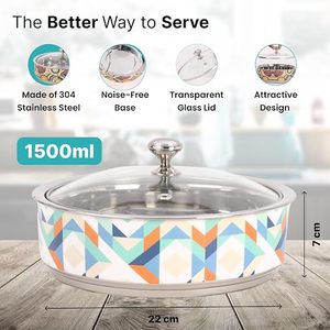 Casserole ronde en acier inoxydable, design géométrique moderne, durable - Product Image 3