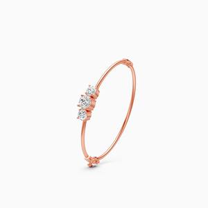 Bracelet solitaire rond audacieux serti de diamants de 3,00 carats en or jaune, blanc et rose 9 carats - Product Image 1