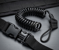 Dragonne tactique enroulée à dégagement rapide – Sangle de sécurité monopoint pour arme et accessoire de fixation pour le stand de tir/le terrain